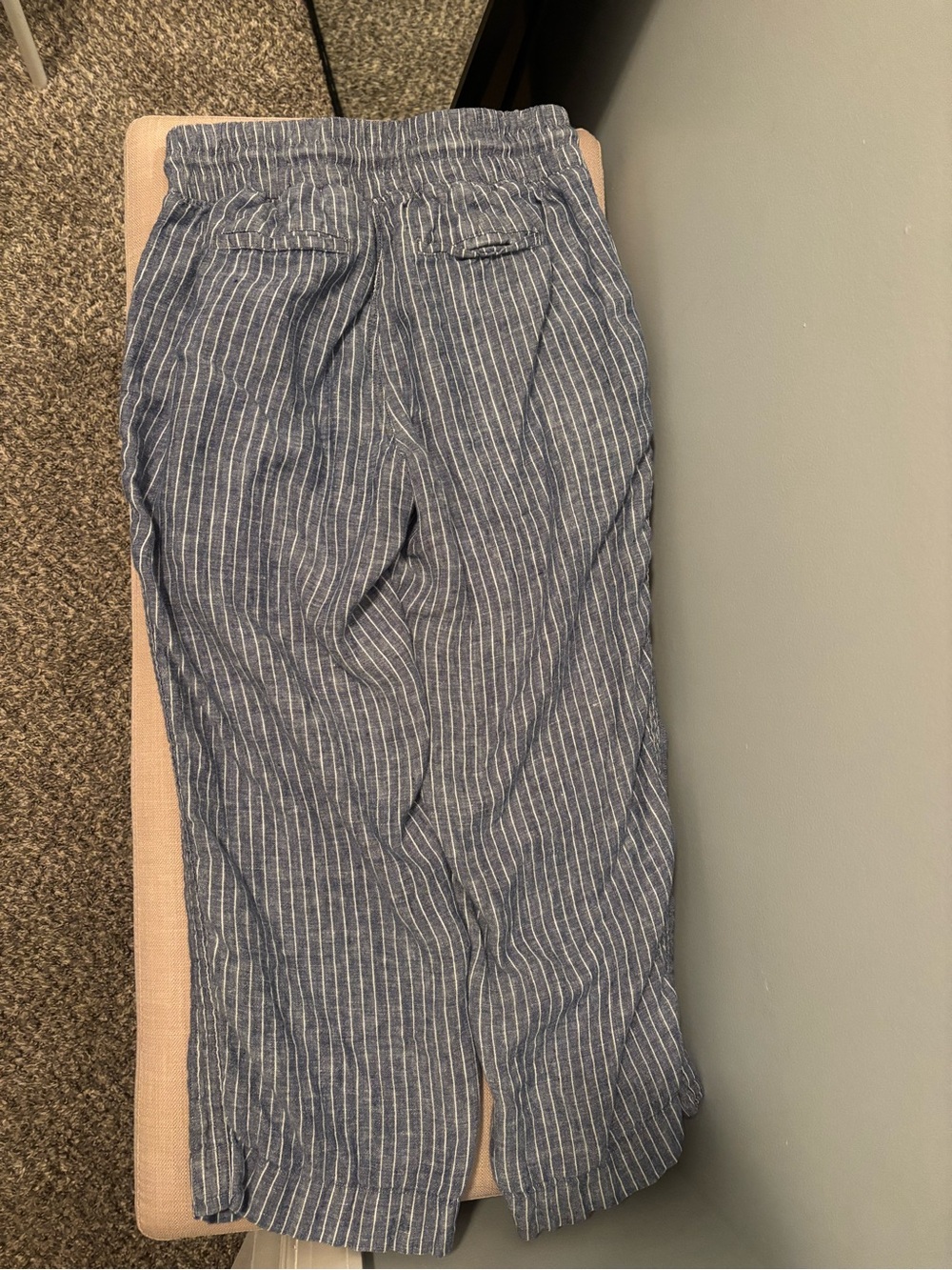 Quince European Linen Wide-leg Pants (Blue Striped) - Picture 3 of 4
